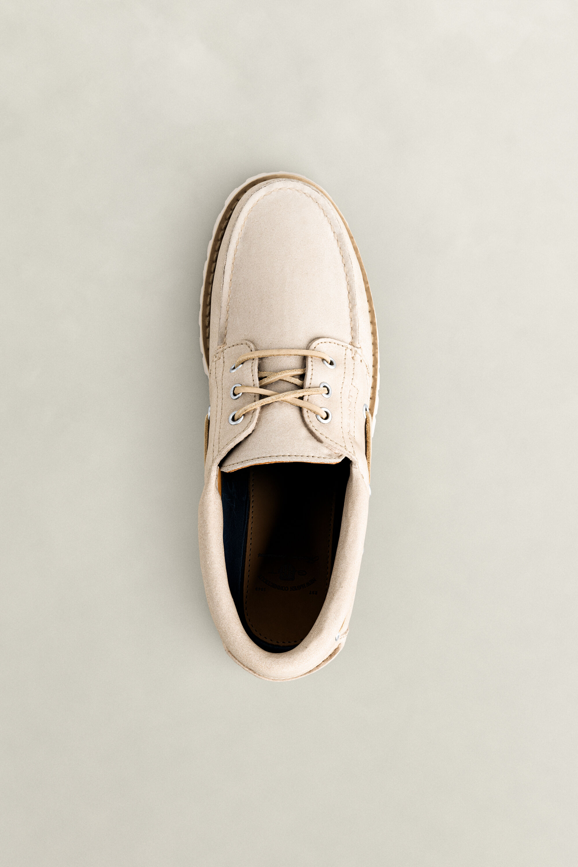 Tratton Suede Boat Shoes — OAT BEIGE
