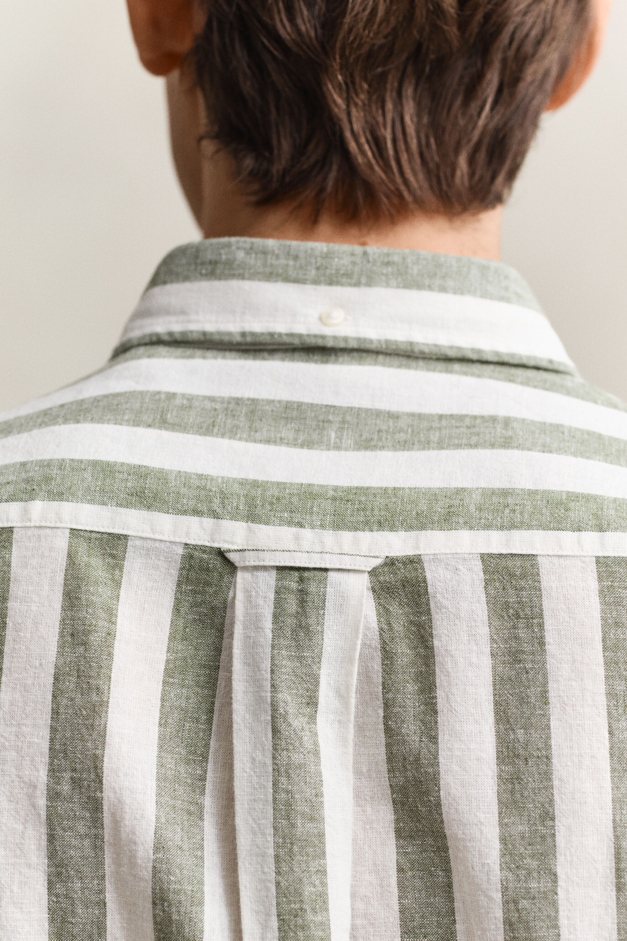Striped Linen Blend Short Sleeve Shirt