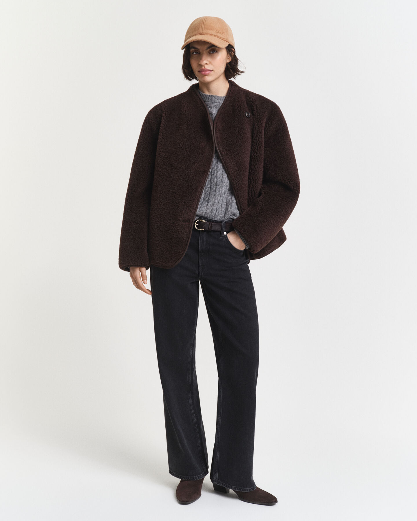 Cashmere Cable Knit Crew Neck Sweater