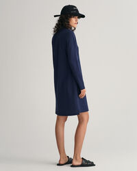 Shield Piqué Long Sleeve Dress