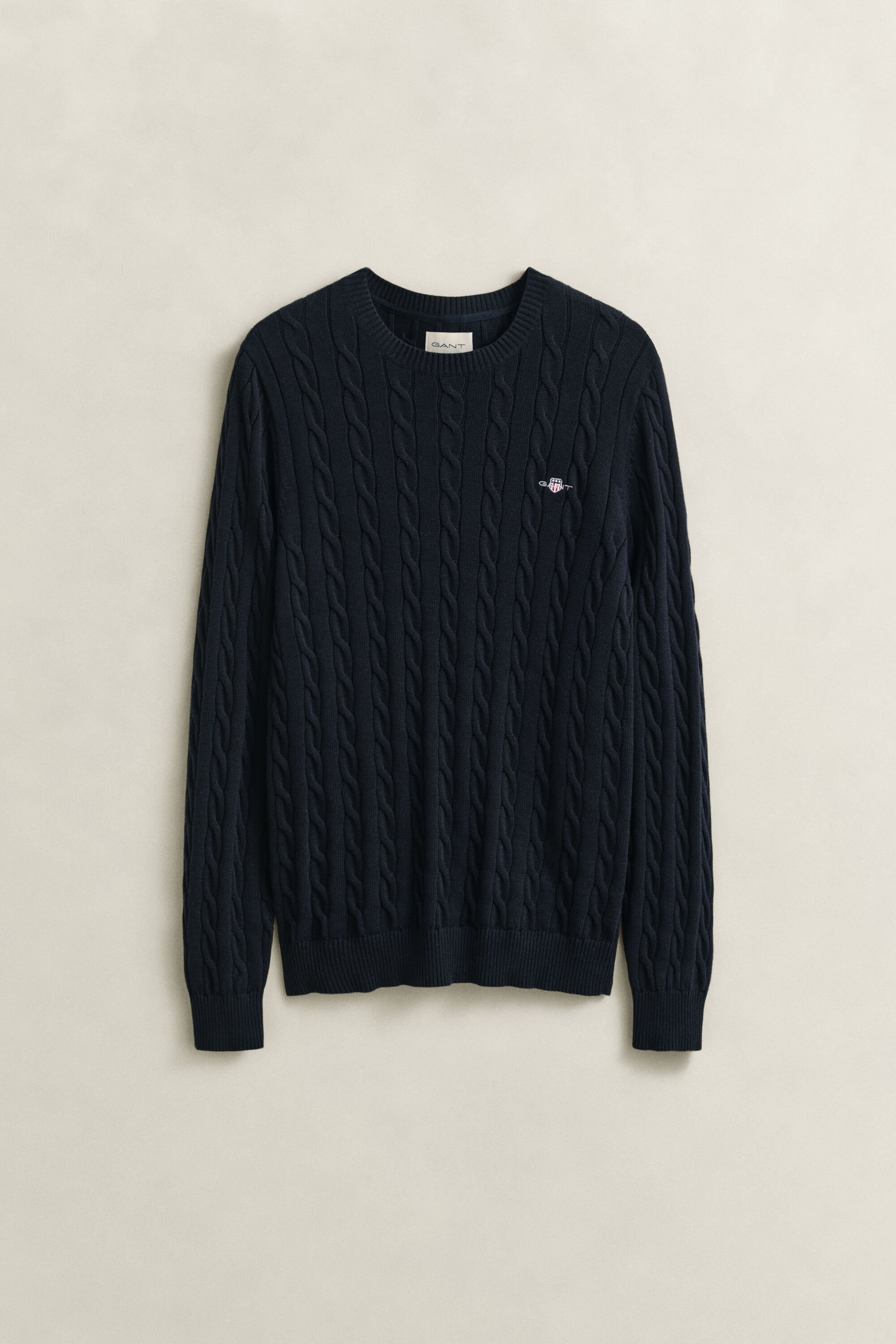Cotton Cable Knit Crew Neck Sweater
