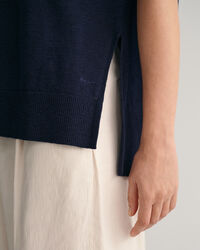 Linen Blend V-Neck Vest