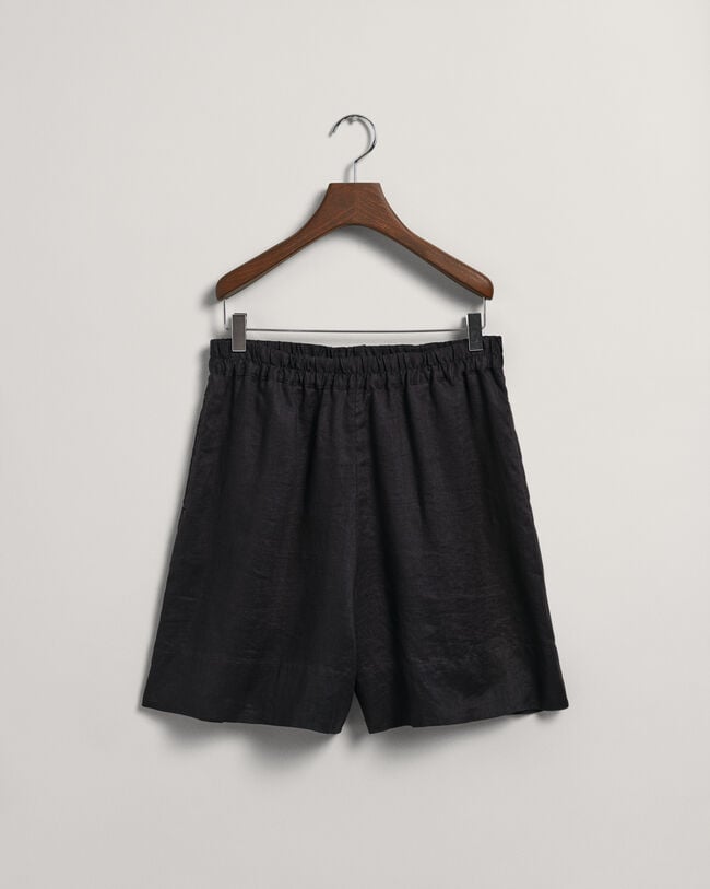 H&m Black Linen Shorts Lana Linen Blend Shorts Washed Black Hush