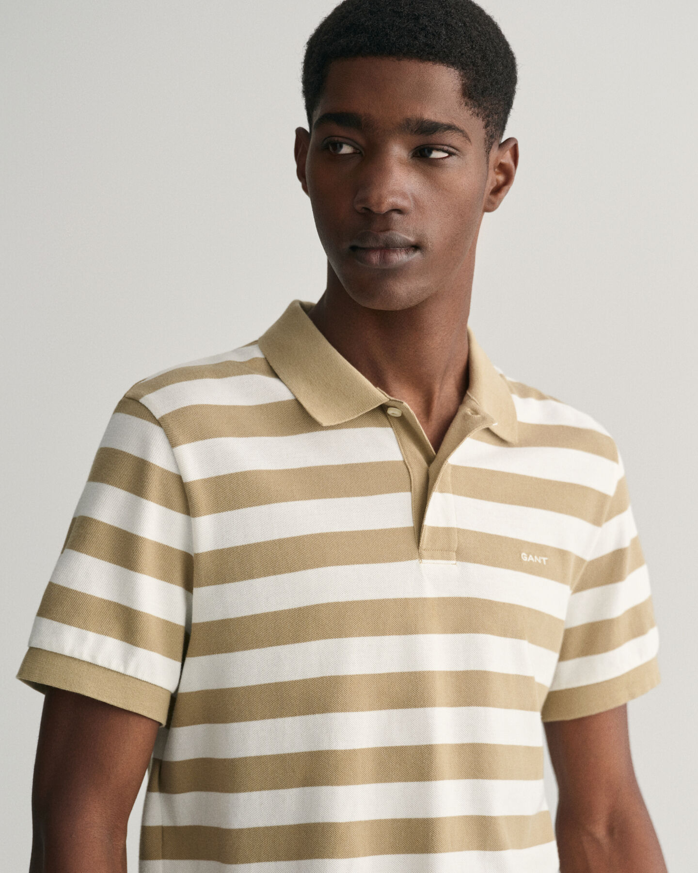 Wide Striped Piqué Polo Shirt