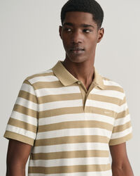 Wide Striped Piqué Polo Shirt