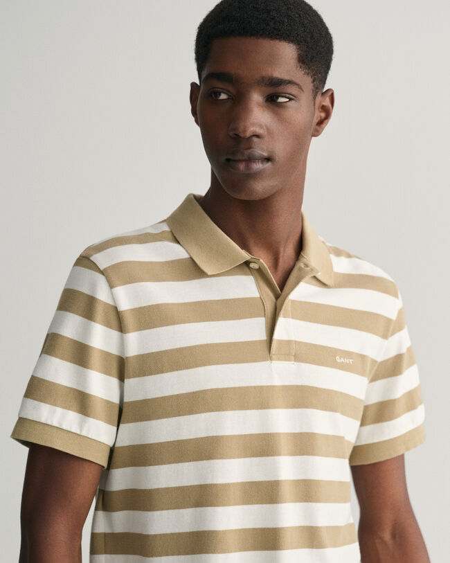 Wide Striped Piqué Polo Shirt