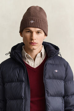 Shield Wool Beanie — SHADOW BROWN 3