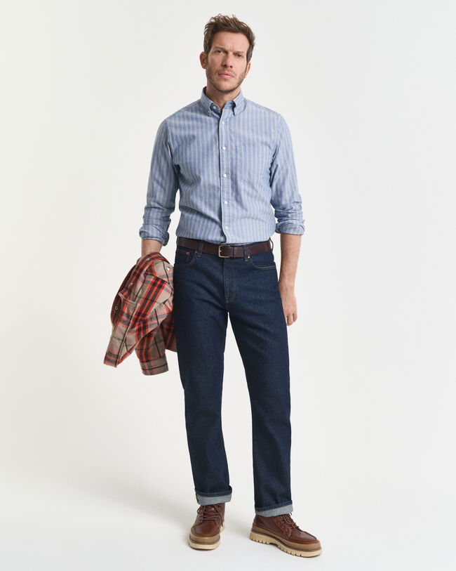 Regular Fit Striped Archive Oxford Shirt