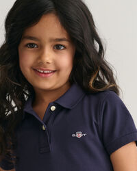 Girls Short Sleeve Piqu&eacute; Flounce Dress