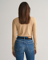 Jersey Long Sleeve Turtleneck Sweater