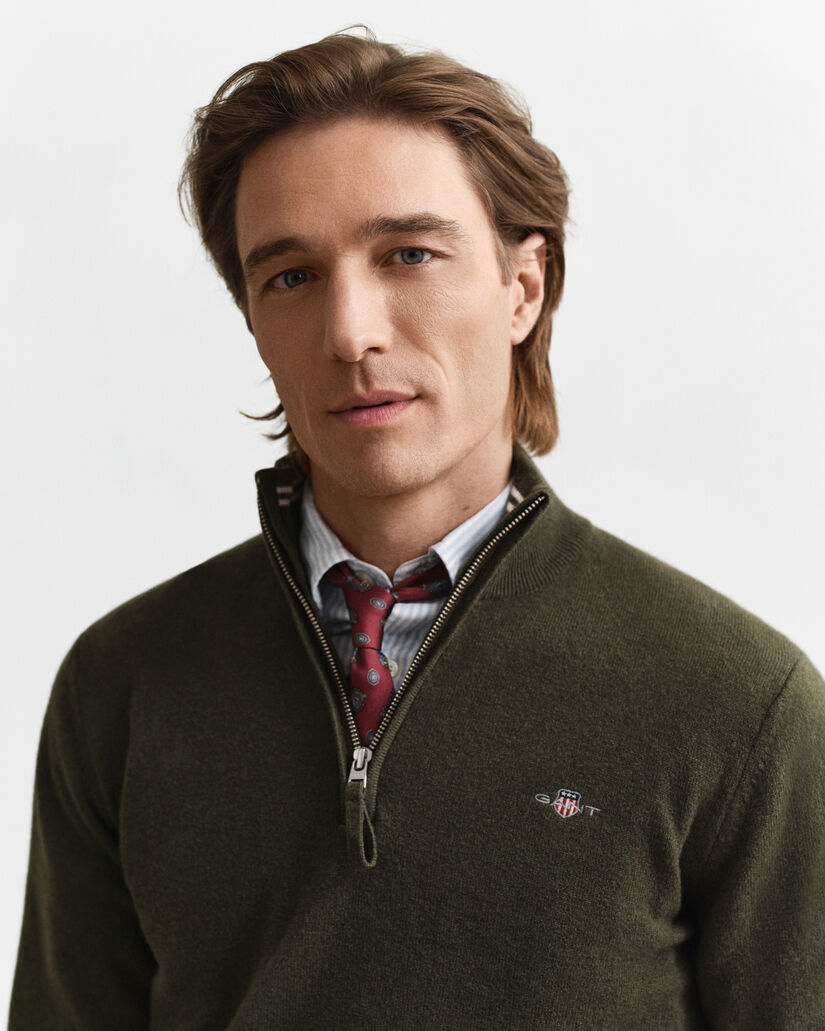 Superfine Lambswool Half-Zip Sweater