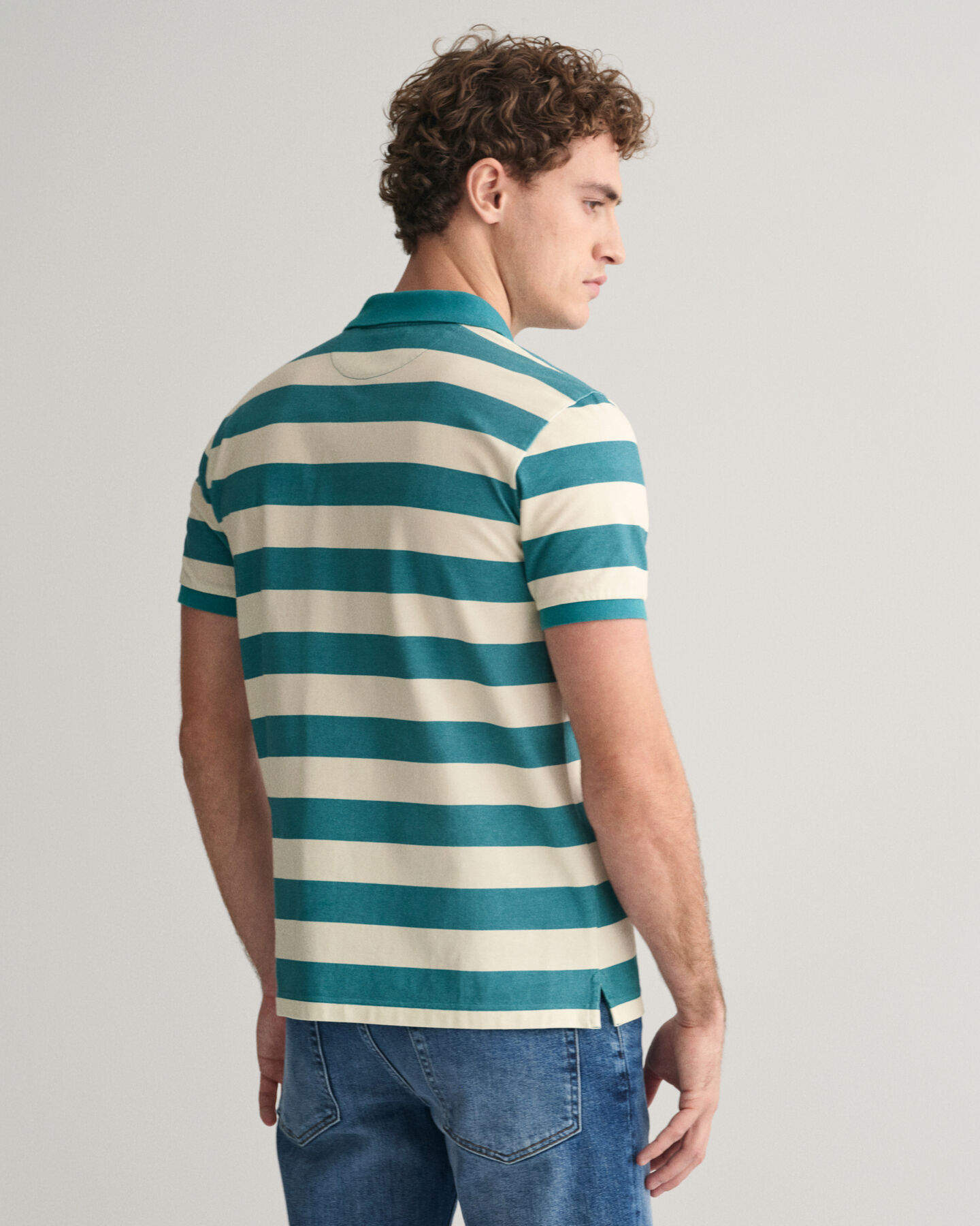 Striped Heavy Washed Polo Shirt