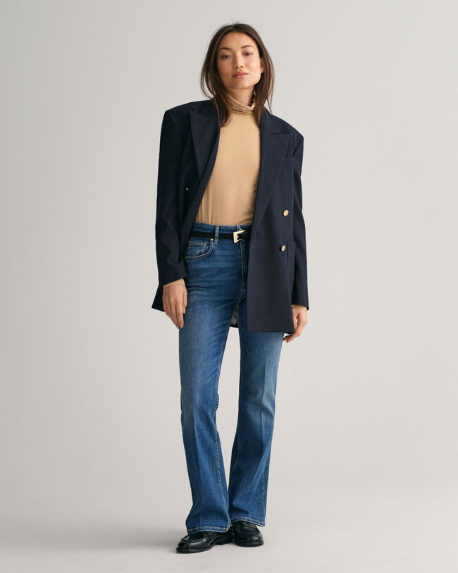 Jersey Long Sleeve Turtleneck Sweater