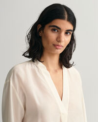 Relaxed Fit Stand Collar Blouse