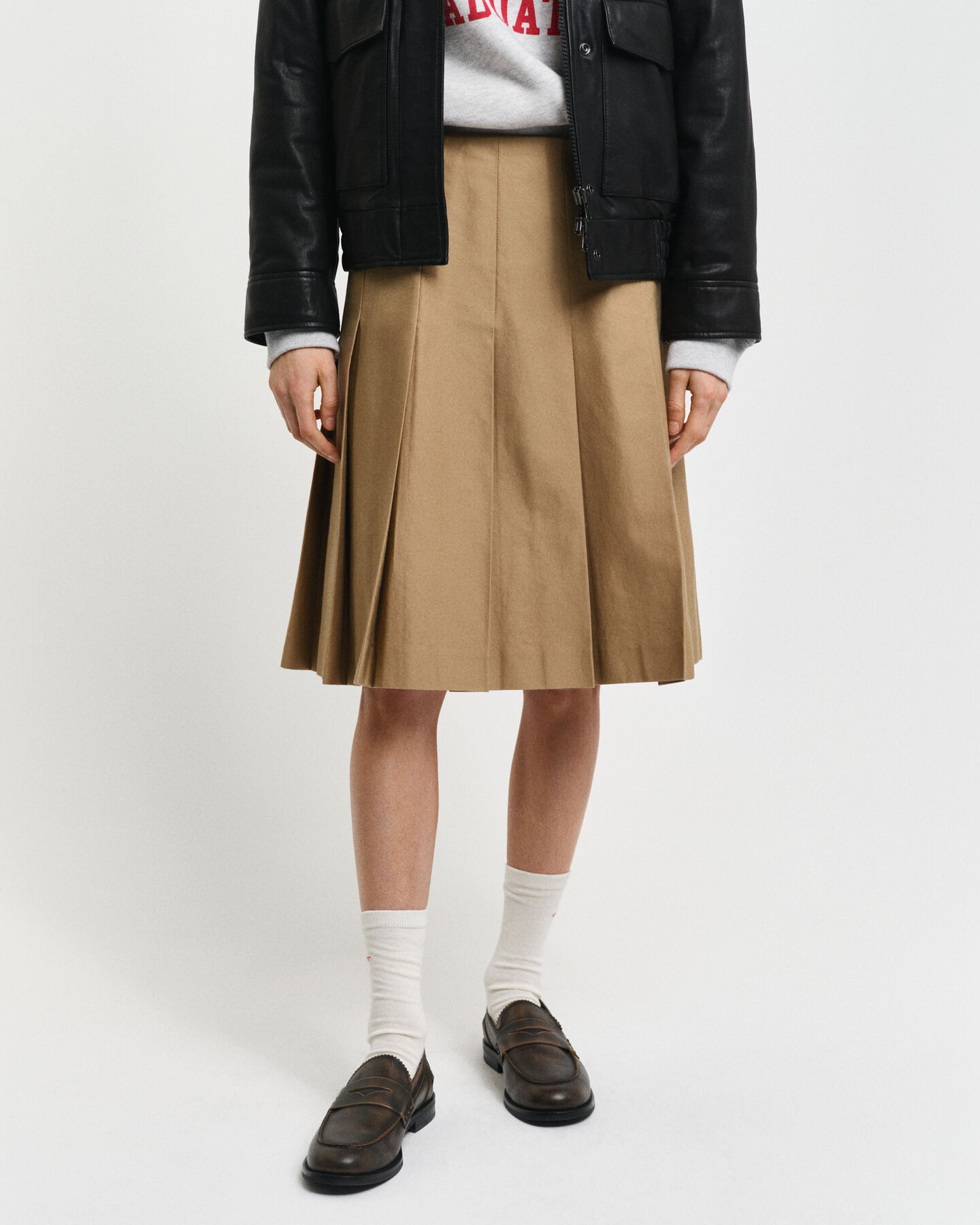 Pleated Chino Skirt