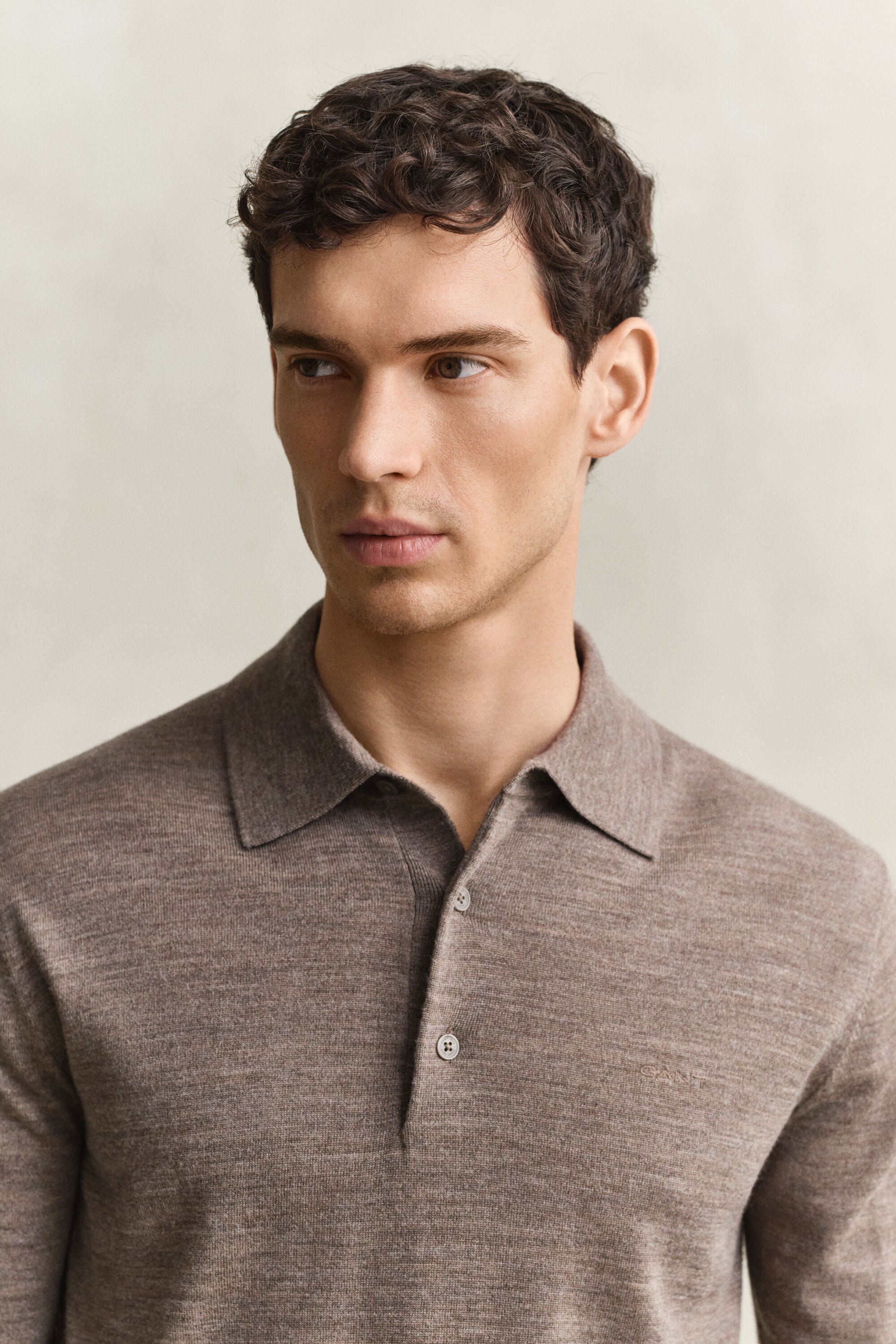 Extra Fine Merino Wool Polo Sweater