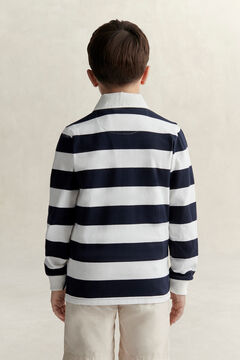 Teen Boys Shield Striped Rugger — EVENING BLUE 4