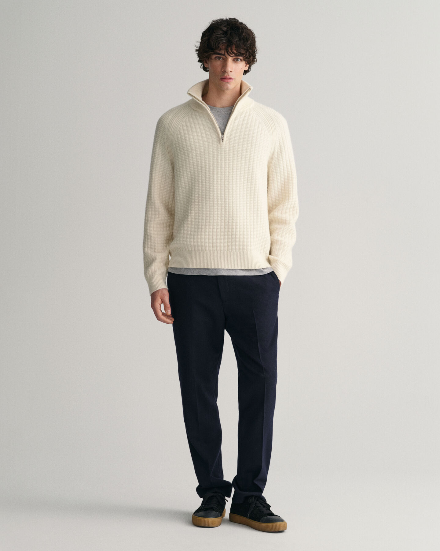 Textured Half-Zip Sweater