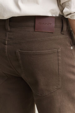 Regular Fit Twill Jeans — SHADOW BROWN 3