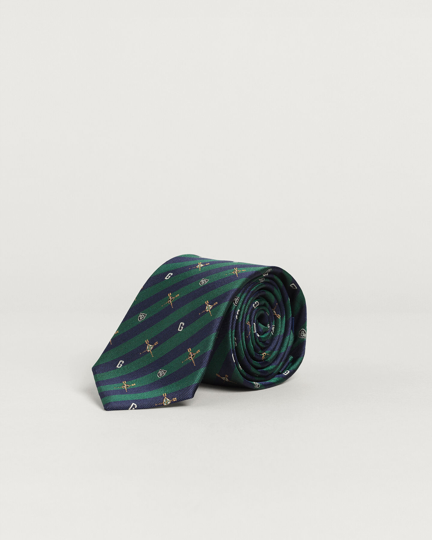 Oars Print Silk Tie