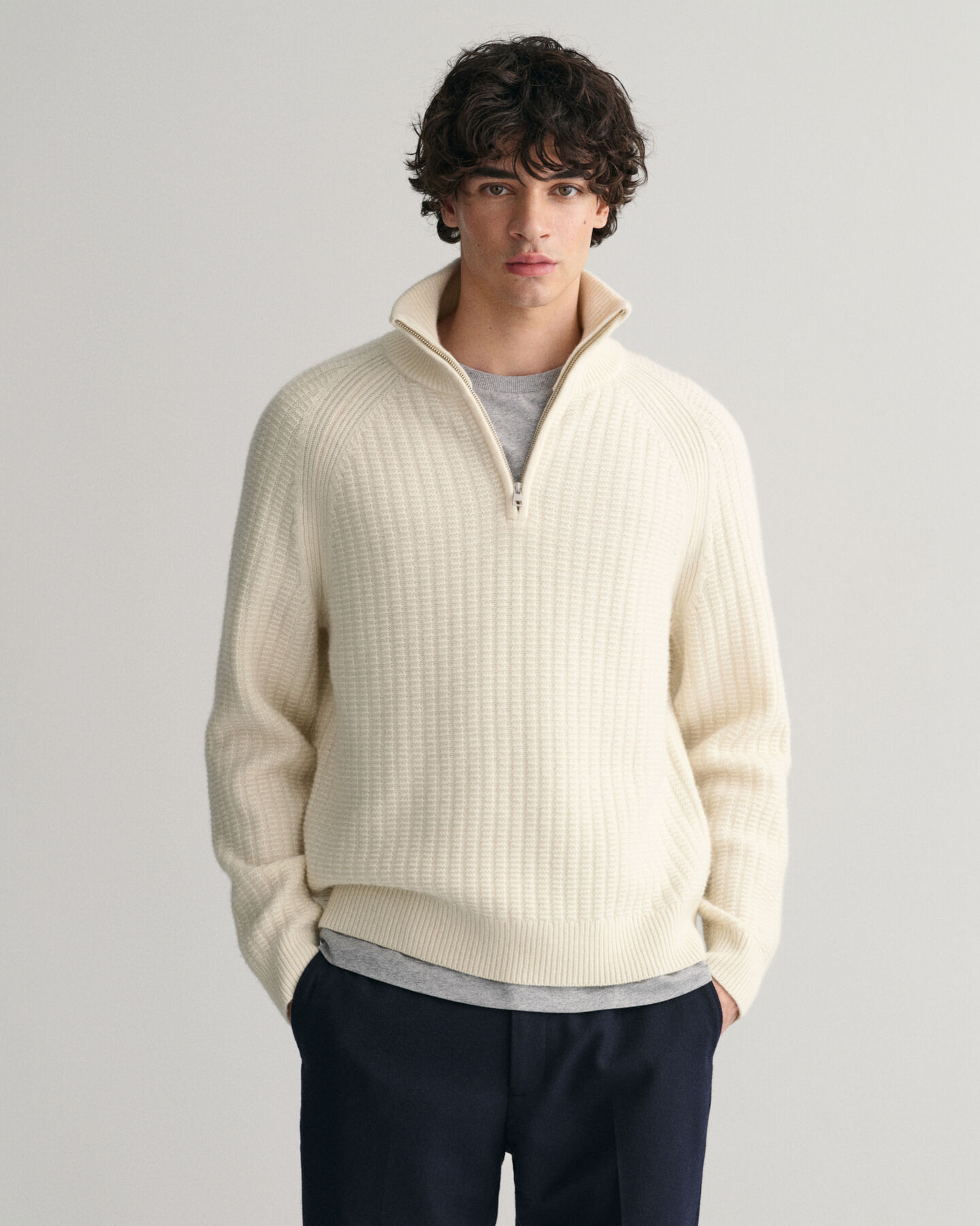 Textured Half-Zip Sweater