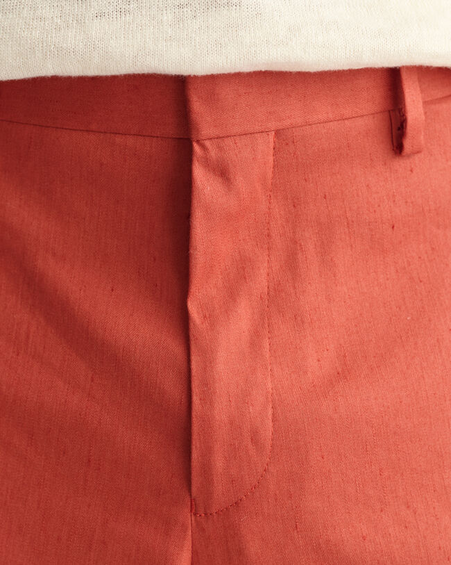 Slim Fit Cotton Linen Suit Pants