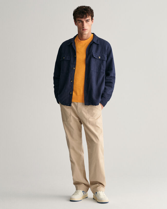 Cotton Linen Crew Neck Sweater