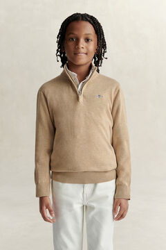 Teen Boys Shield Half-Zip Sweater — OAT BEIGE MARL 5