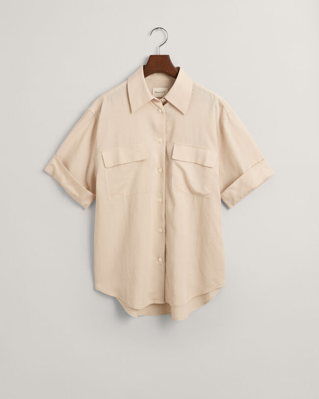 Relaxed Fit Pocket Detail Short Sleeve Shirt