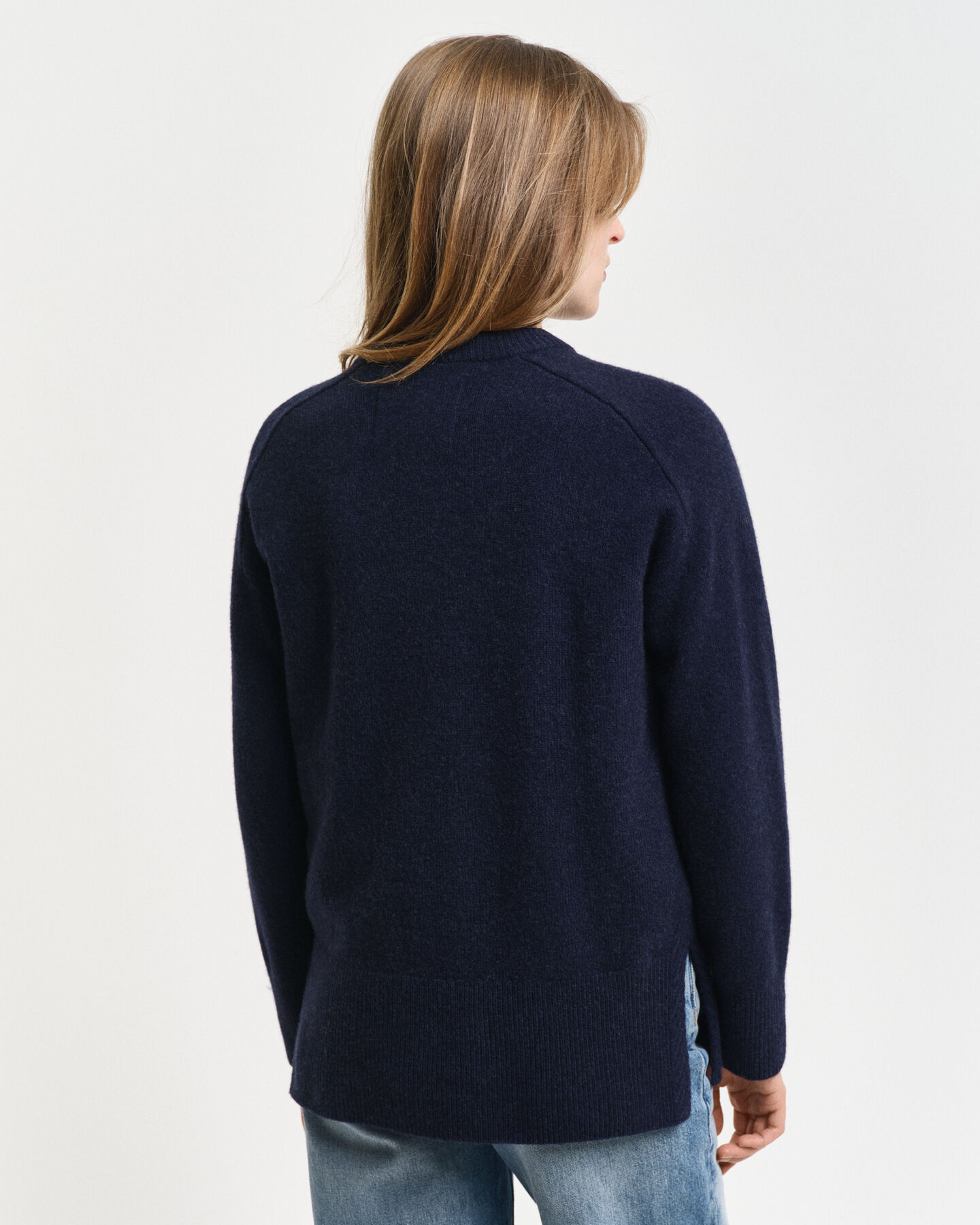 Wool Cashmere Blend Crew Neck Sweater
