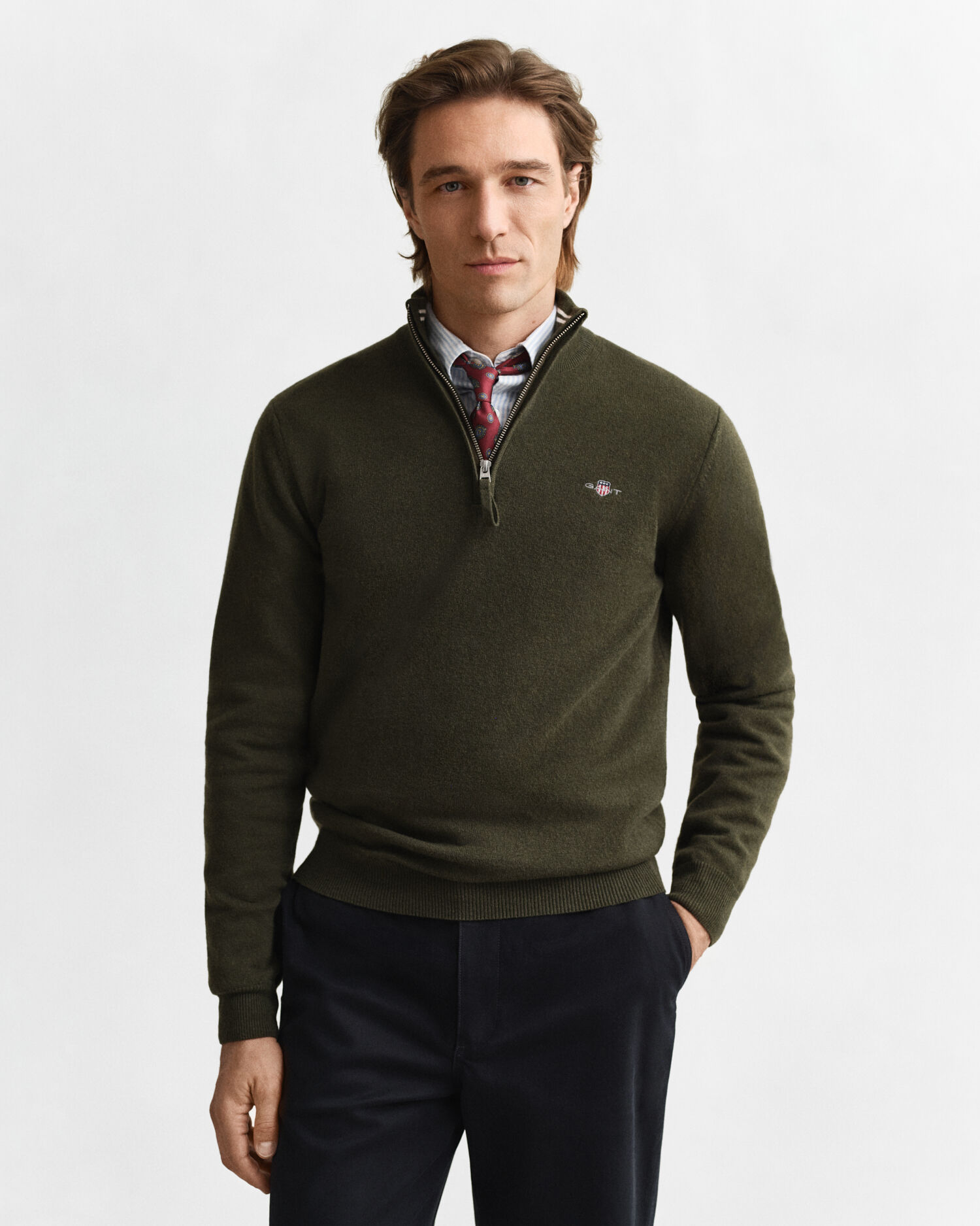 Superfine Lambswool Half-Zip Sweater