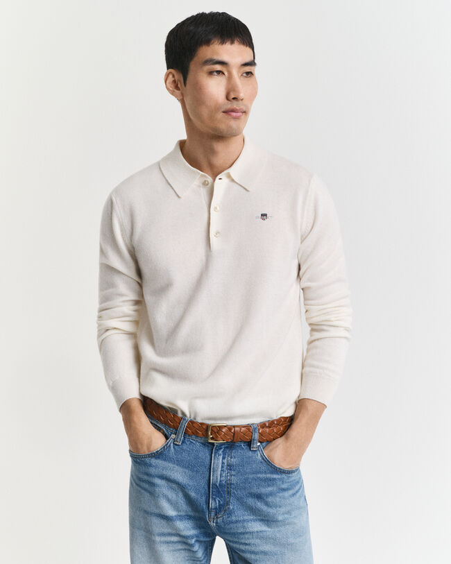 Superfine Lambswool Polo Sweater