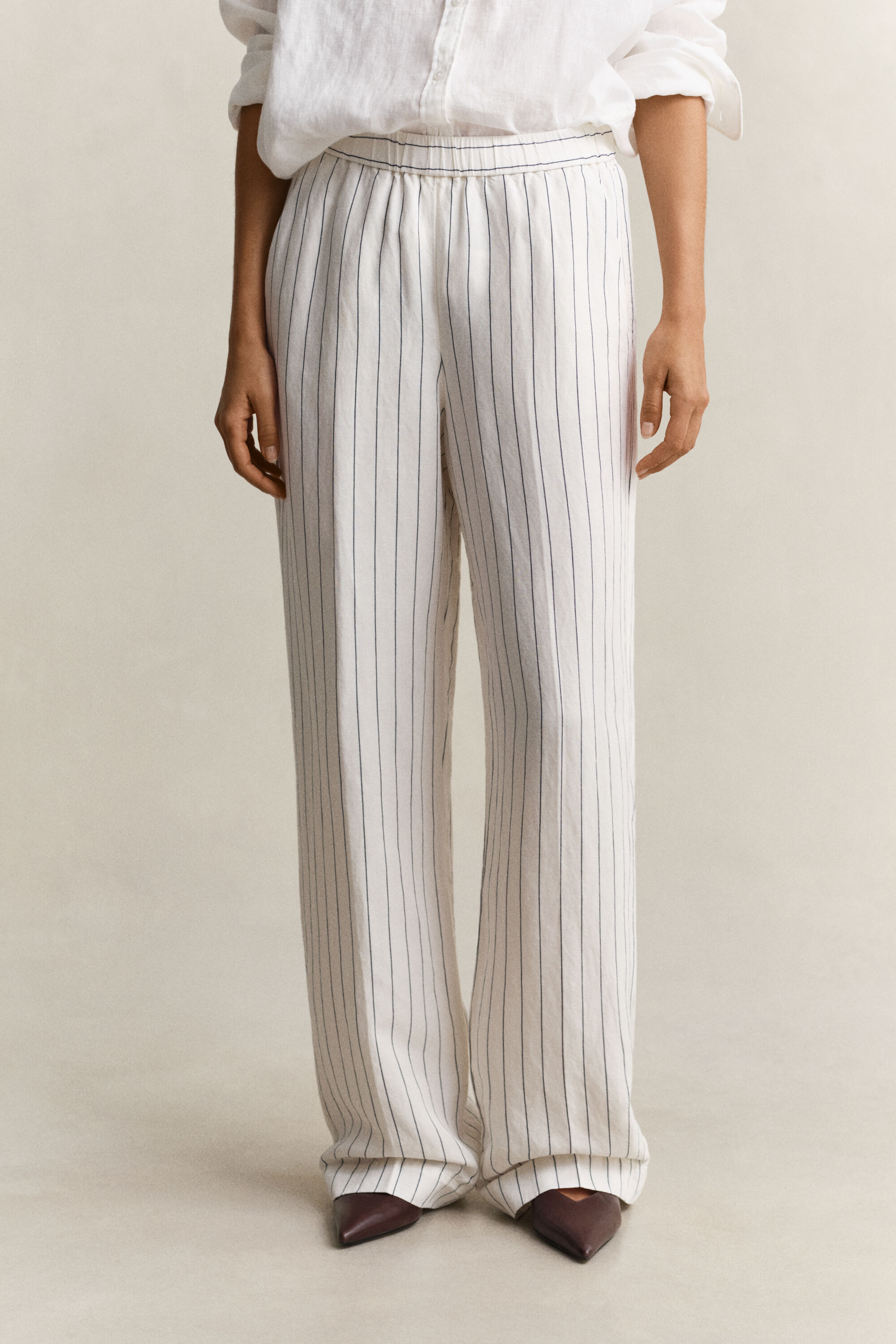 Striped Linen Blend Pants