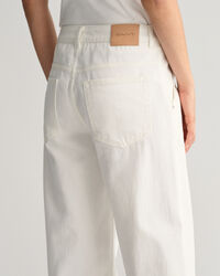 Low-Waisted Wide Leg White Jeans