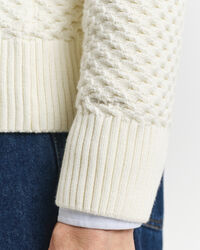 Textured Cotton Half-Zip Sweater