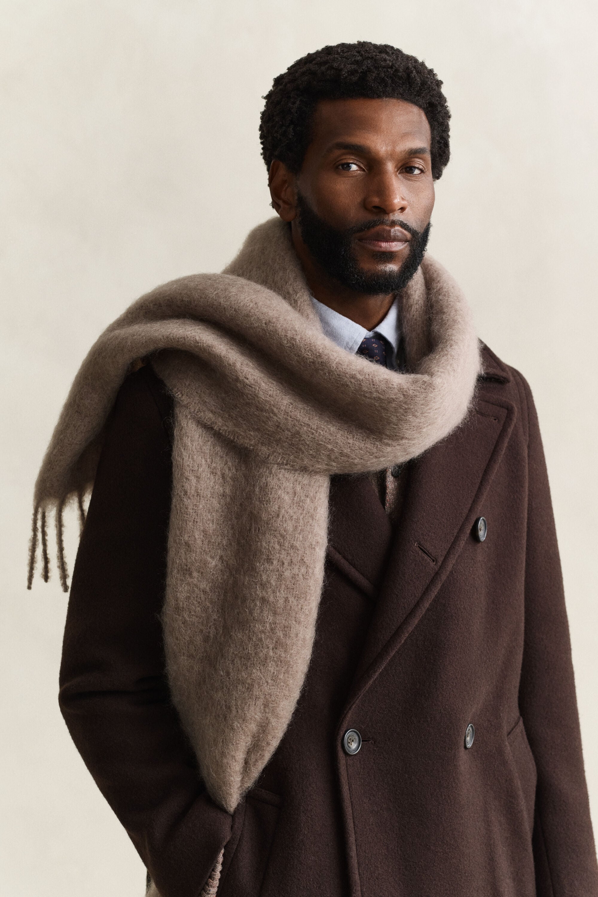 Mohair Scarf — MIST TAUPE