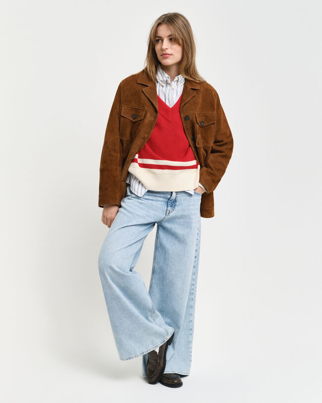 Relaxed Fit Suede Blazer