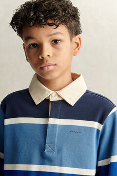Teen Boys Striped Graphic Rugger — EVENING BLUE 4