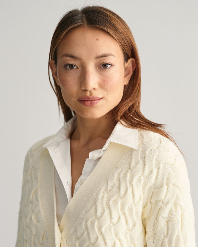 Textured Cotton Cardigan