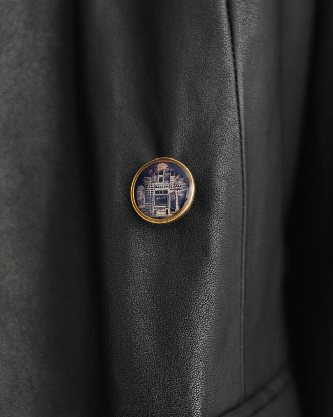 Regular Fit Leather Blazer