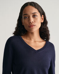 Fine Knit V-Neck Sweater