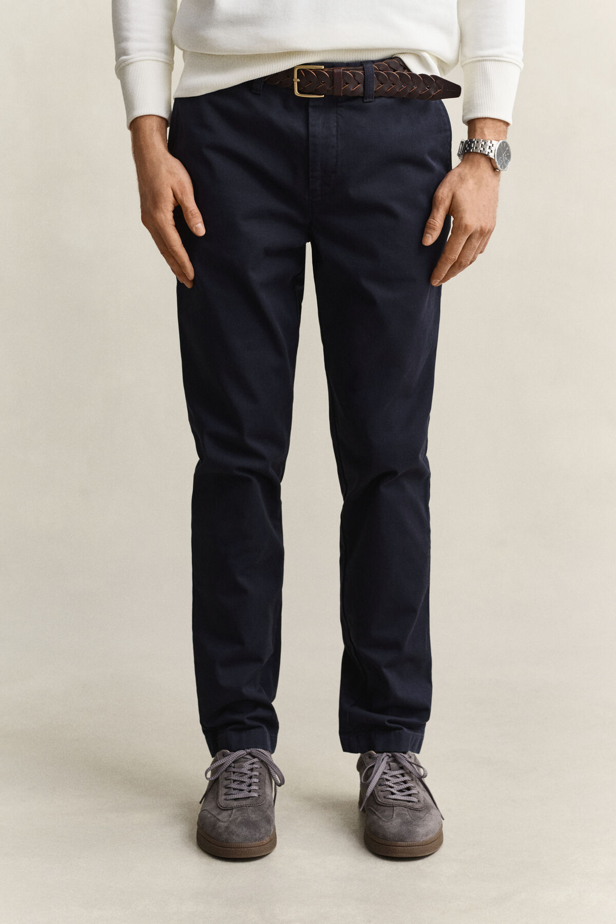 Slim Fit Comfort Chinos — EVENING BLUE