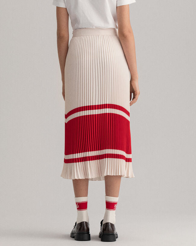 Stripe Pleated Skirt