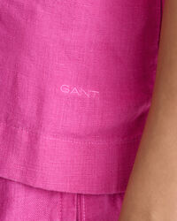 Teen Girls Boxy Linen Short Sleeve Shirt