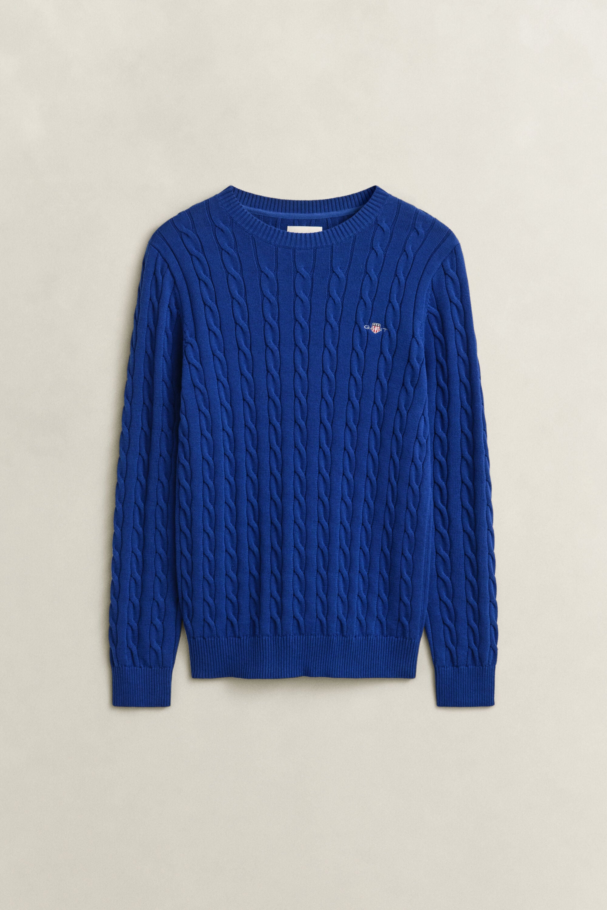 Cotton Cable Knit Crew Neck Sweater