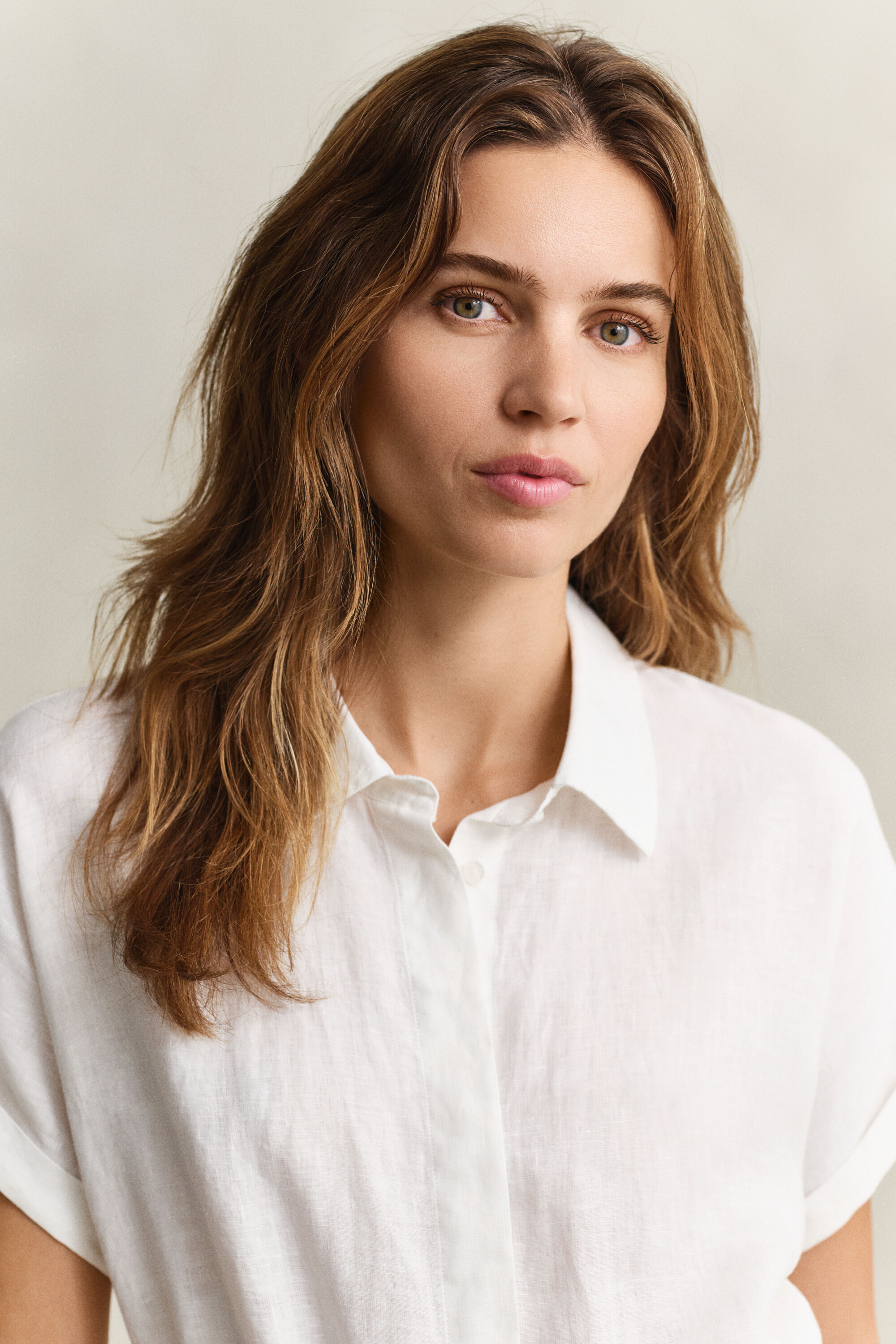 Linen Cap Sleeve Shirt Dress