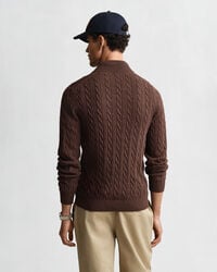 Cotton Cable Knit Half-Zip Sweater