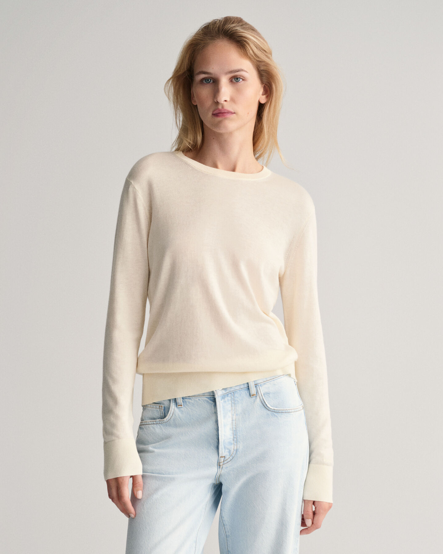 Fine Knit Crew Neck Sweater