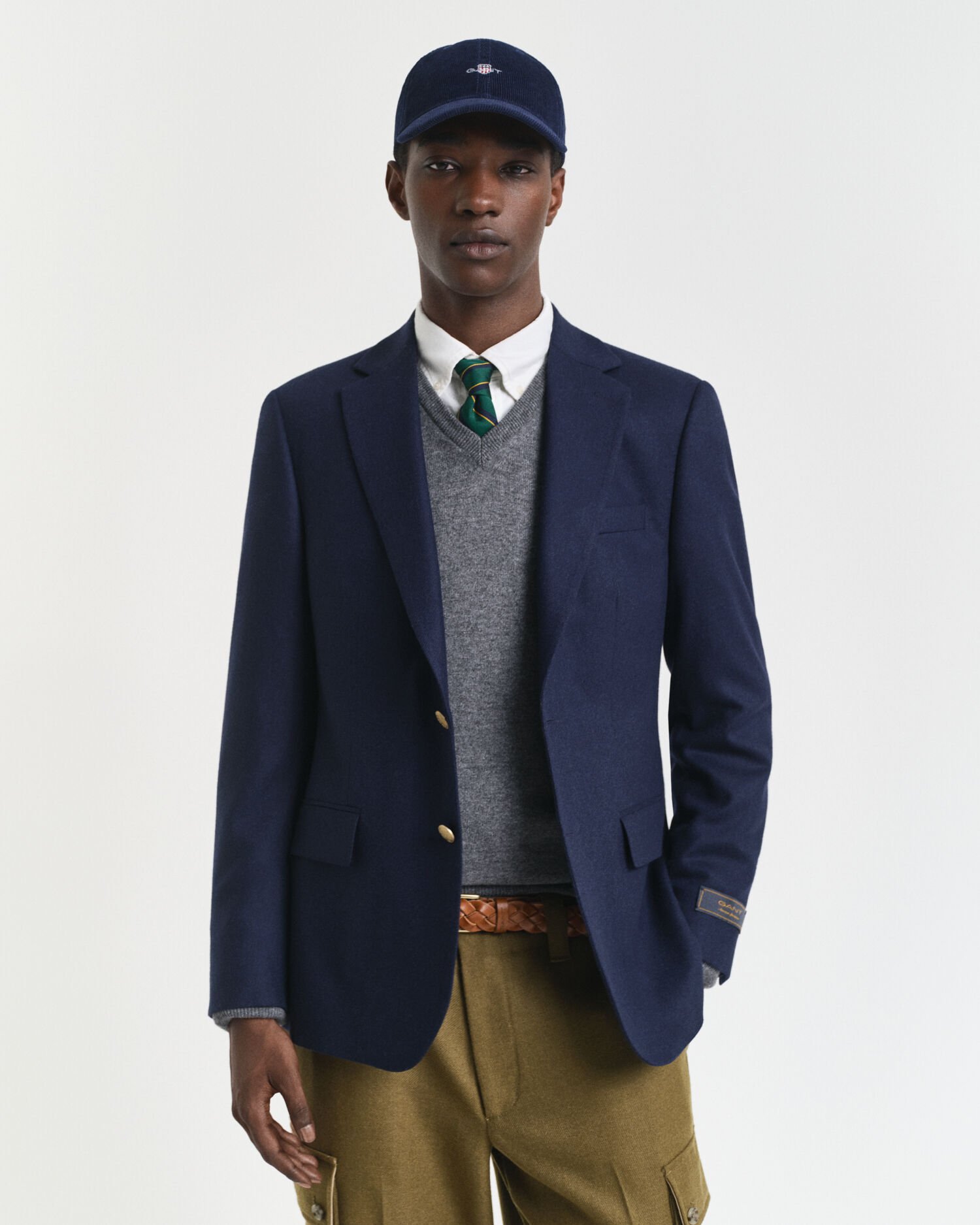 Slim Fit Wool Flannel Club Blazer