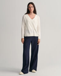 Linen Blend V-Neck Sweater